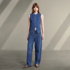 SYBILLA - Blusa Mujer Sin mangas de Algodón