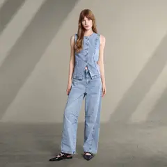 SYBILLA - Blusa Mujer Sin mangas de Algodón