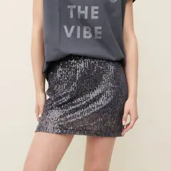 SYBILLA - Falda Mini Mujer Lentejuelas