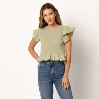 SYBILLA - Blusa Mujer con con Boleros Manga corta