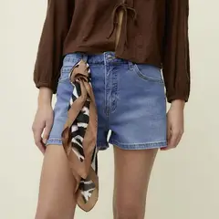 SYBILLA - Short de jean Mujer Tiro medio de Algodón