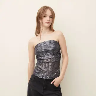 SYBILLA - Blusa Mujer con Lentejuelas Sin mangas