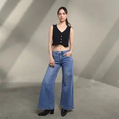 DENIMLAB - Jean Wide leg Mujer Tiro bajo