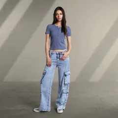 SYBILLA - Jean Cargo Mujer Tiro bajo