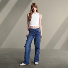 SYBILLA - Jean Cargo Mujer Tiro bajo
