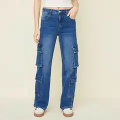 SYBILLA - Jean Cargo Mujer Tiro bajo Cargo
