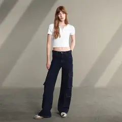 SYBILLA - Jean Cargo Mujer Tiro bajo