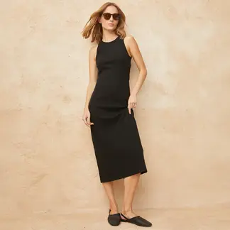 BASEMENT - Vestido Mujer Medio Casual de Algodón