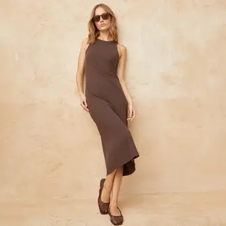 BASEMENT - Vestido Mujer Medio Casual de Algodón