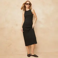 BASEMENT - Vestido Mujer Medio Casual de Algodón
