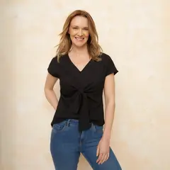 SOUTHLAND - Camiseta Mujer Anudada Manga corta