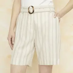 STEFANO COCCI - Short Mujer Tiro alto de Lino orgánico