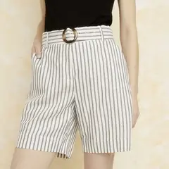 SOUTHLAND - Short Mujer Tiro alto de Lino orgánico