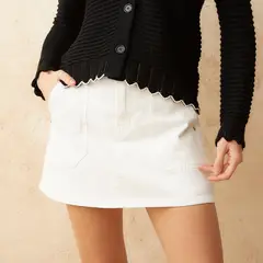 BASEMENT - Falda Mini Mujer Cargo de Algodón