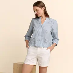 UNIVERSITY CLUB - Short Mujer Tiro medio de Algodón