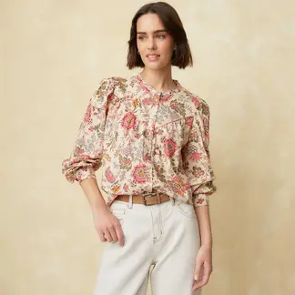 UNIVERSITY CLUB - Blusa Mujer con Estampado Manga larga de Algodón