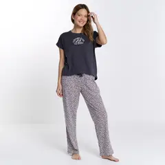 SYBILLA - Pijama completa con short para Mujer Manga corta de Algodón