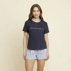 BENETTON - Pijama Mujer Corto Manga corta de Algodón