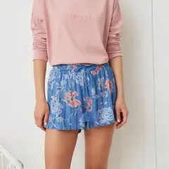 BLU - Short de pijama para Mujer con Flores