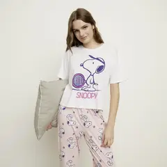 SNOOPY - Pijama completa con pantalón para Mujer de Algodón