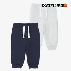 YAMP - Jogger Bebé niño Pack de 2 unidades con Cintura elásticada Algodón