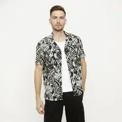 MOSSIMO - Camisa Hombre con Estampado Manga corta de Algodón
