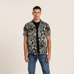 MOSSIMO - Camisa Hombre con Estampado Manga corta de Algodón