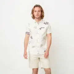 DOO AUSTRALIA - Camisa Hombre con Estampado Manga corta de Algodón