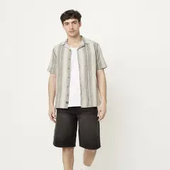 BEARCLIFF - Camisa Hombre de Rayas Manga corta