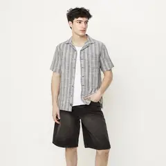 BEARCLIFF - Camisa Hombre de Rayas Manga corta