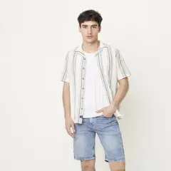 BEARCLIFF - Camisa Hombre de Rayas Manga corta