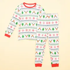 YAMP - Pijama Navideña Cintura elásticada para Niño 2 piezas con Estampado Manga larga