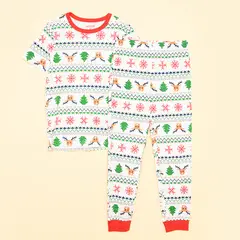 YAMP - Pijama Navideña Cintura elásticada para Niño 2 piezas Manga corta