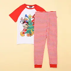 STD CHARACTERS - Pijama Navideña Cintura elásticada para Niño 2 piezas Manga corta de Algodón