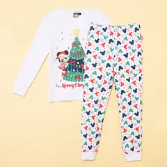 STD CHARACTERS - Pijama Navideña Cintura elásticada para Niño 2 piezas con Estampado Manga larga de Algodón