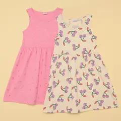 YAMP - Vestido para Niña Pack de 2 unidades de Algodón