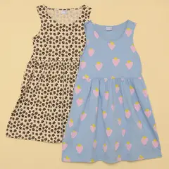 YAMP - Vestido para Niña Pack de 2 unidades de Algodón