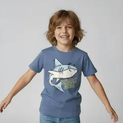 YAMP - Camiseta Para Niño con Estampado Manga corta de Algodón