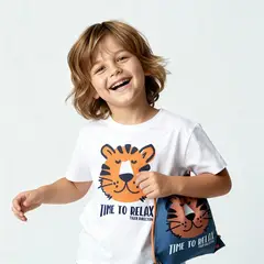 YAMP - Camiseta para Niño con Estampado Manga corta de Algodón