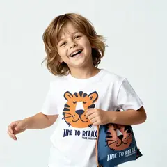 YAMP - Camiseta para Niño con Estampado Manga corta de Algodón