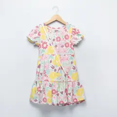 YAMP - Vestido para Niña 2 piezas Con accesorio Manga corta de Algodón