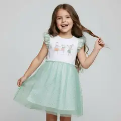 YAMP - Vestido para Niña con Estampado Tutu