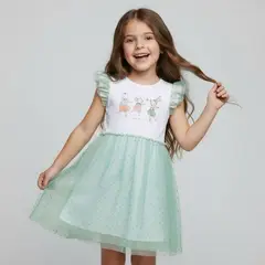 YAMP - Vestido para Niña con Estampado Tutu