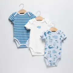 YAMP - Bodies para Bebé niño Pack de 3 unidades de Algodón
