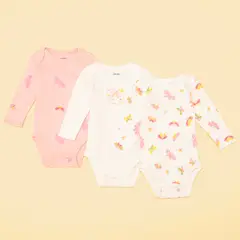 YAMP - Bodies para Bebé niña Pack de 3 unidades de Algodón