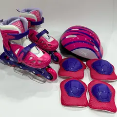 SCOOP - Set patines en línea para niña con protección color Rosado