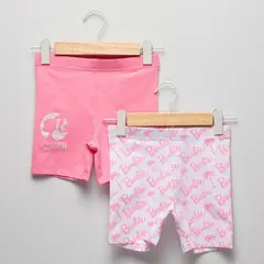 BARBIE - Short para Niña Pack de 2 unidades de Algodón