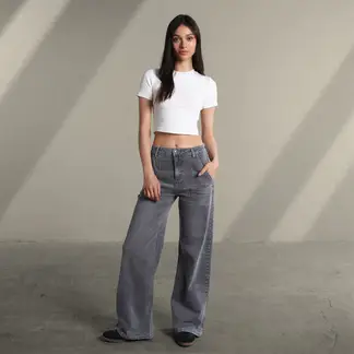 SYBILLA - Jean Super Wide leg Mujer Tiro bajo