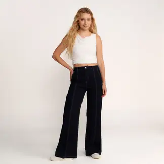 SYBILLA - Jean Super Wide leg Mujer Tiro bajo