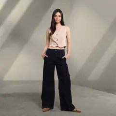 SYBILLA - Jean Super Wide leg Mujer Tiro bajo